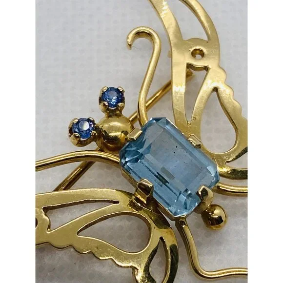 Tiffany & Co 14K 585 Yellow Gold Butterfly Brooch Vintage - Picture 5 of 14